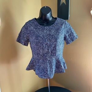 GAP Navy Blue Patterned Zip Up Top